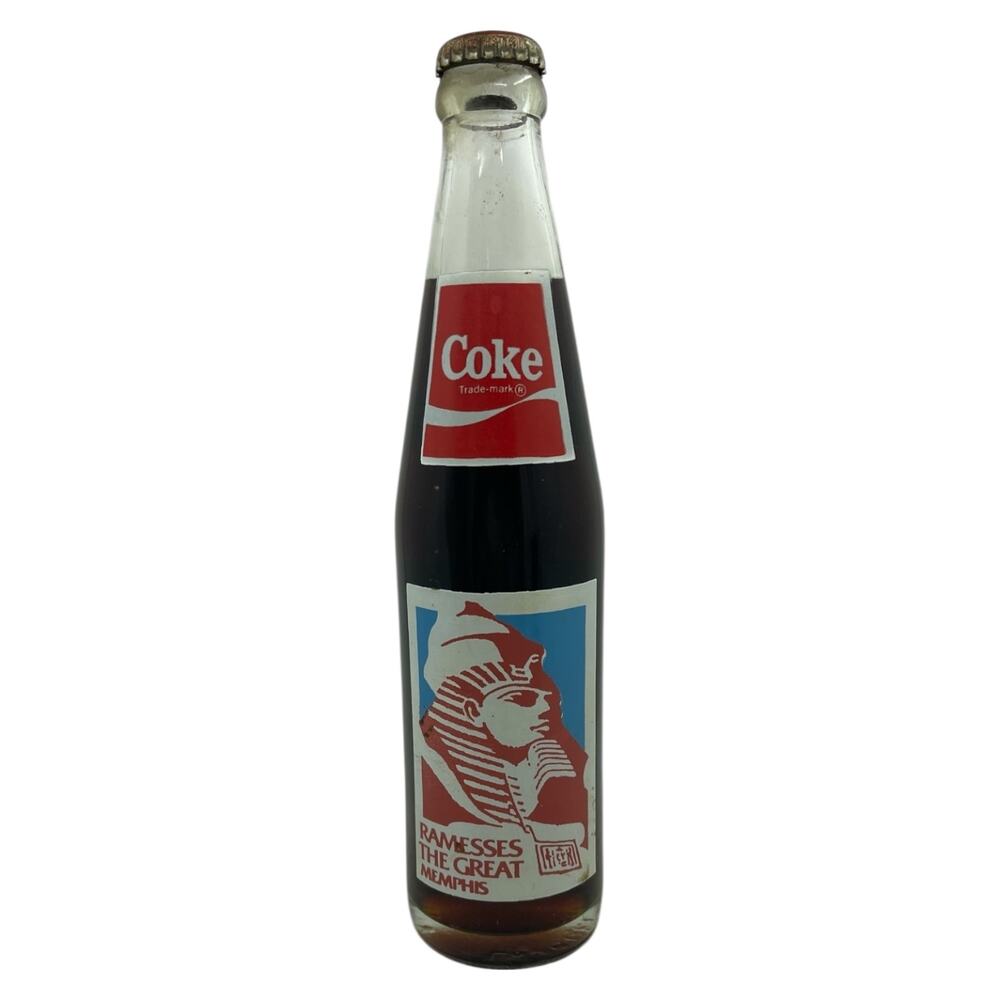 1987 Coca-Cola Ramesses‎ the Great Memphis Exhibition Commemorative Bottle 10oz